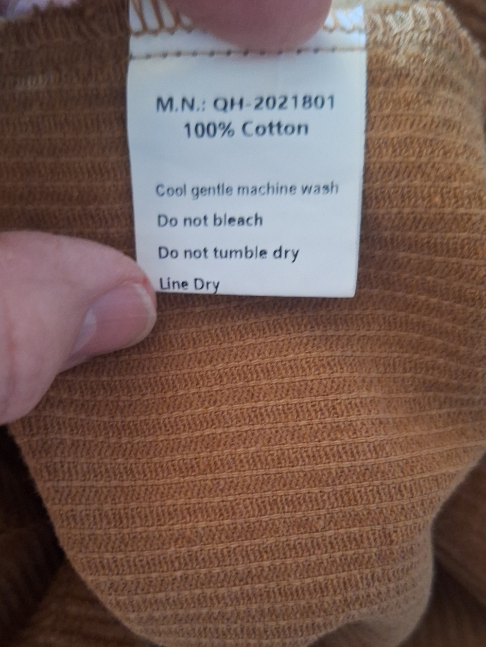 Women’s Corduroy Tunic Dress in Camel - Picture 4 of 4